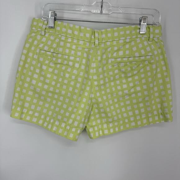 GAP Khaki Shorts Women size 6 Sunkissed Green Gingham 3.5 inseam - Picture 4 of 11